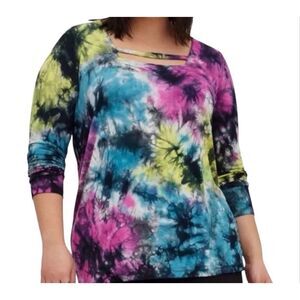 Torrid Strappy Square Neck Tee Super Soft Lovesick Tie Dye 2X NWT